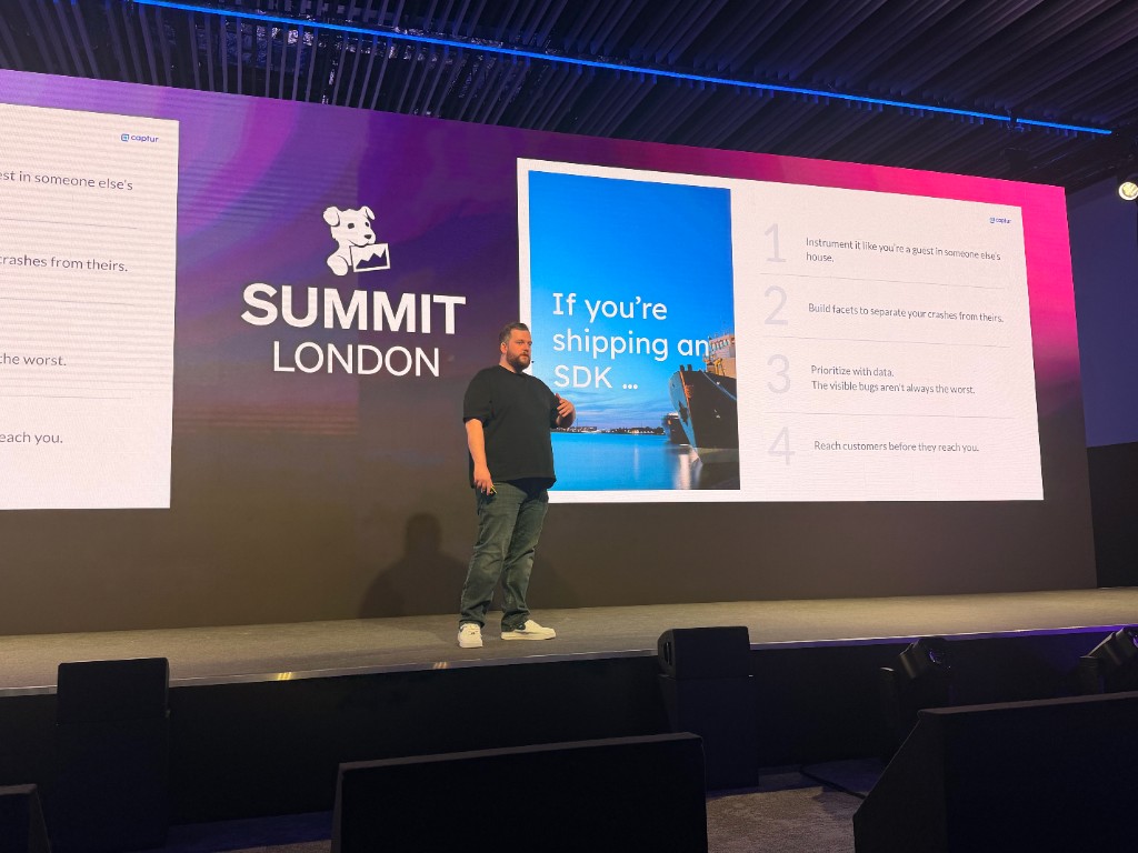Captur team presenting on stage at Summit London